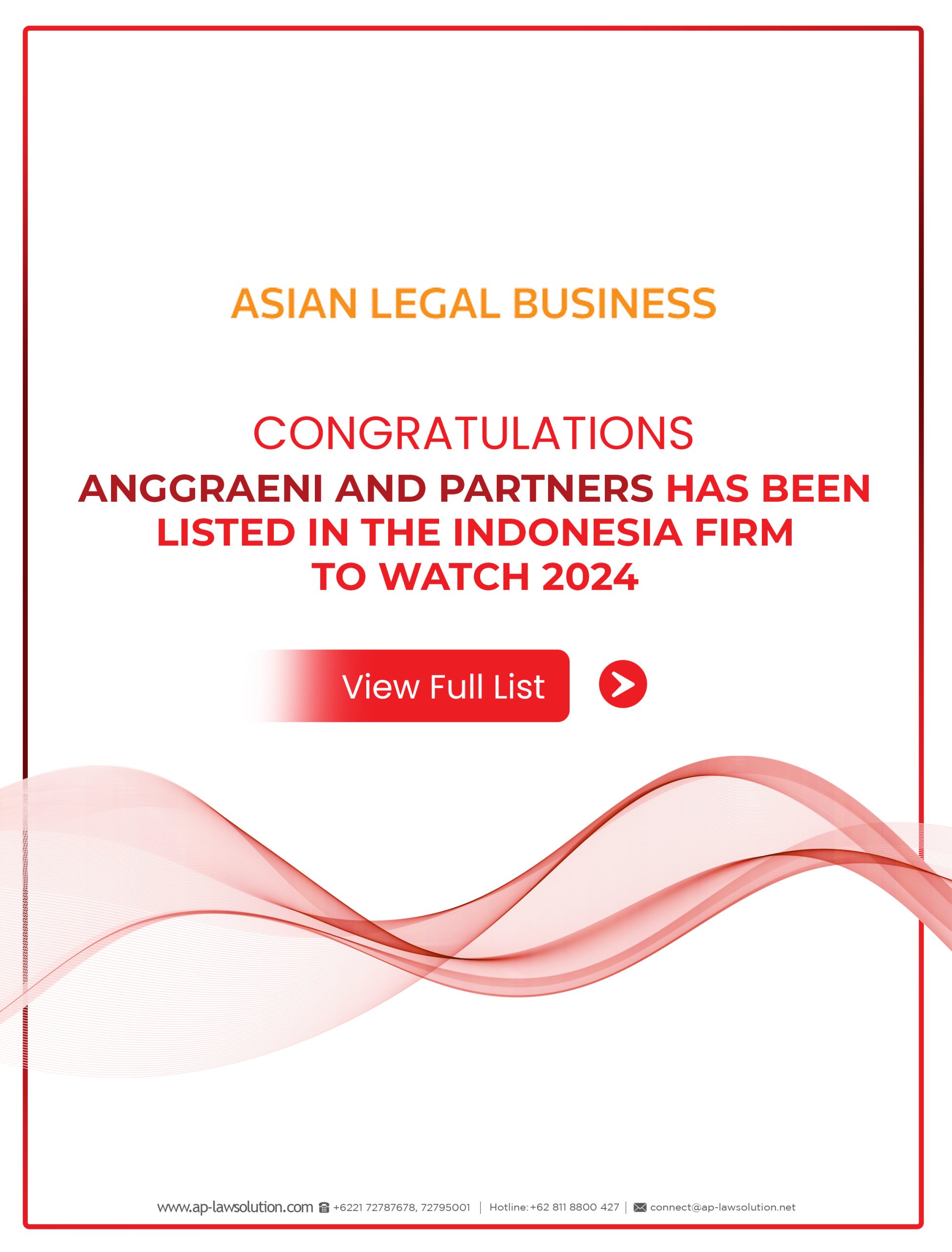 Featured Image for Anggraeni and Partners Recognized in ALB’s Indonesia Firms to Watch 2024