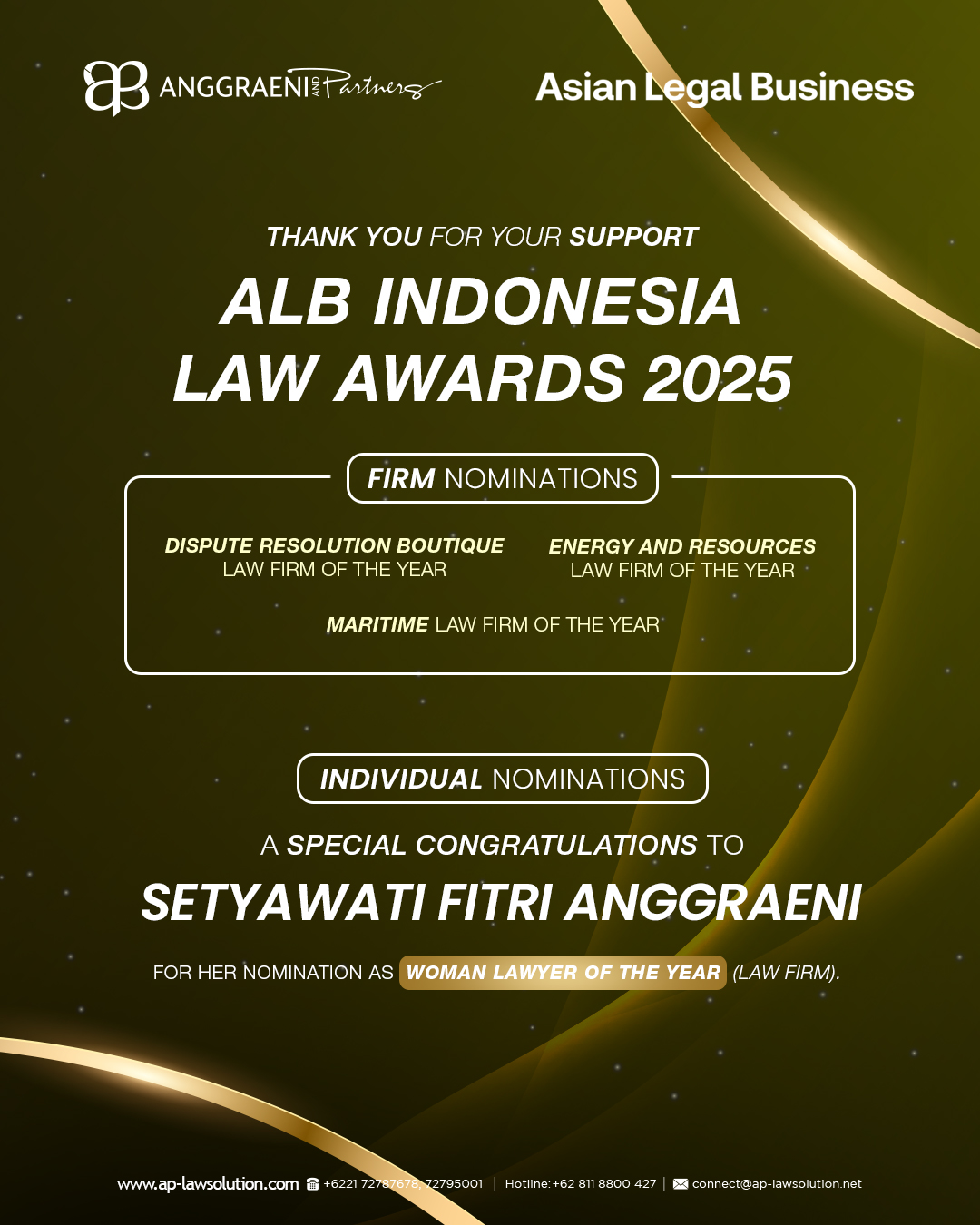 Featured Image for Anggraeni and Partners Named Finalist at ALB Indonesia Law Awards 2025